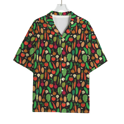 Cute Vegan Pattern Print Rayon Hawaiian Shirt