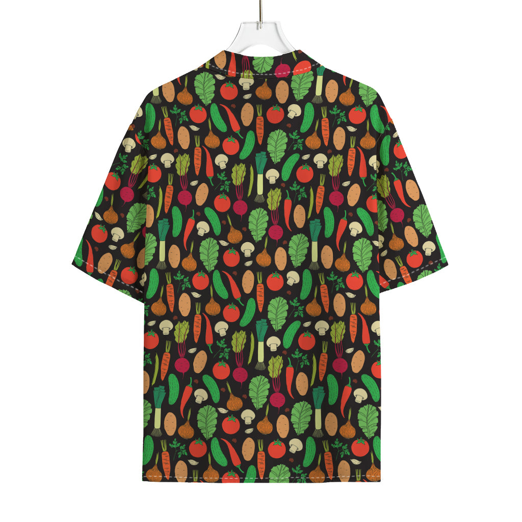 Cute Vegan Pattern Print Rayon Hawaiian Shirt