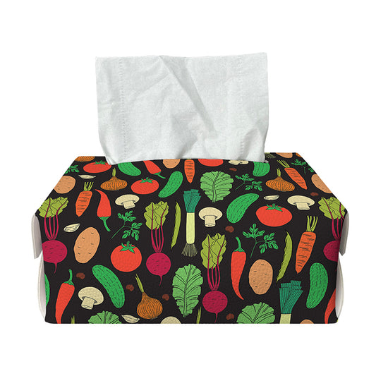 Cute Vegan Pattern Print Rectangle Tissue Box Cover