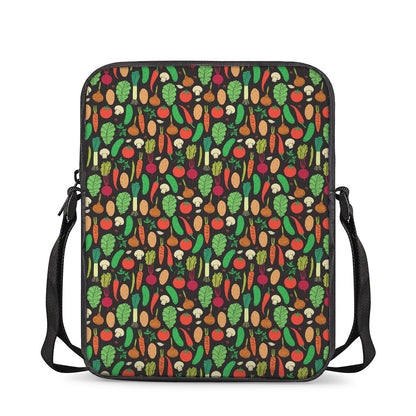 Cute Vegan Pattern Print Rectangular Crossbody Bag