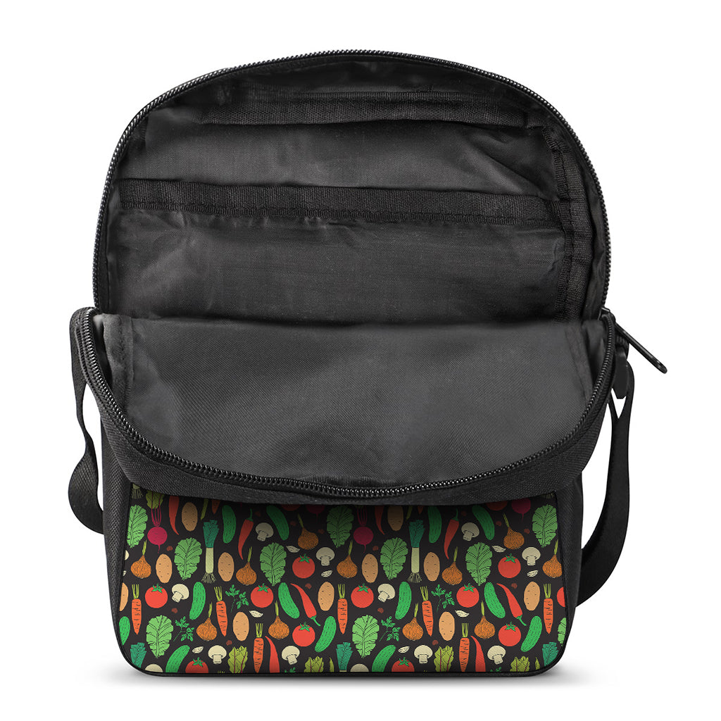 Cute Vegan Pattern Print Rectangular Crossbody Bag