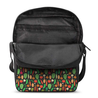Cute Vegan Pattern Print Rectangular Crossbody Bag