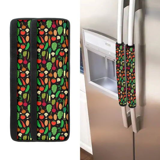 Cute Vegan Pattern Print Refrigerator Handle Covers