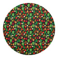 Cute Vegan Pattern Print Round Blanket