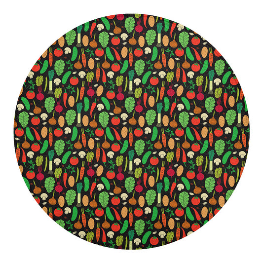 Cute Vegan Pattern Print Round Blanket