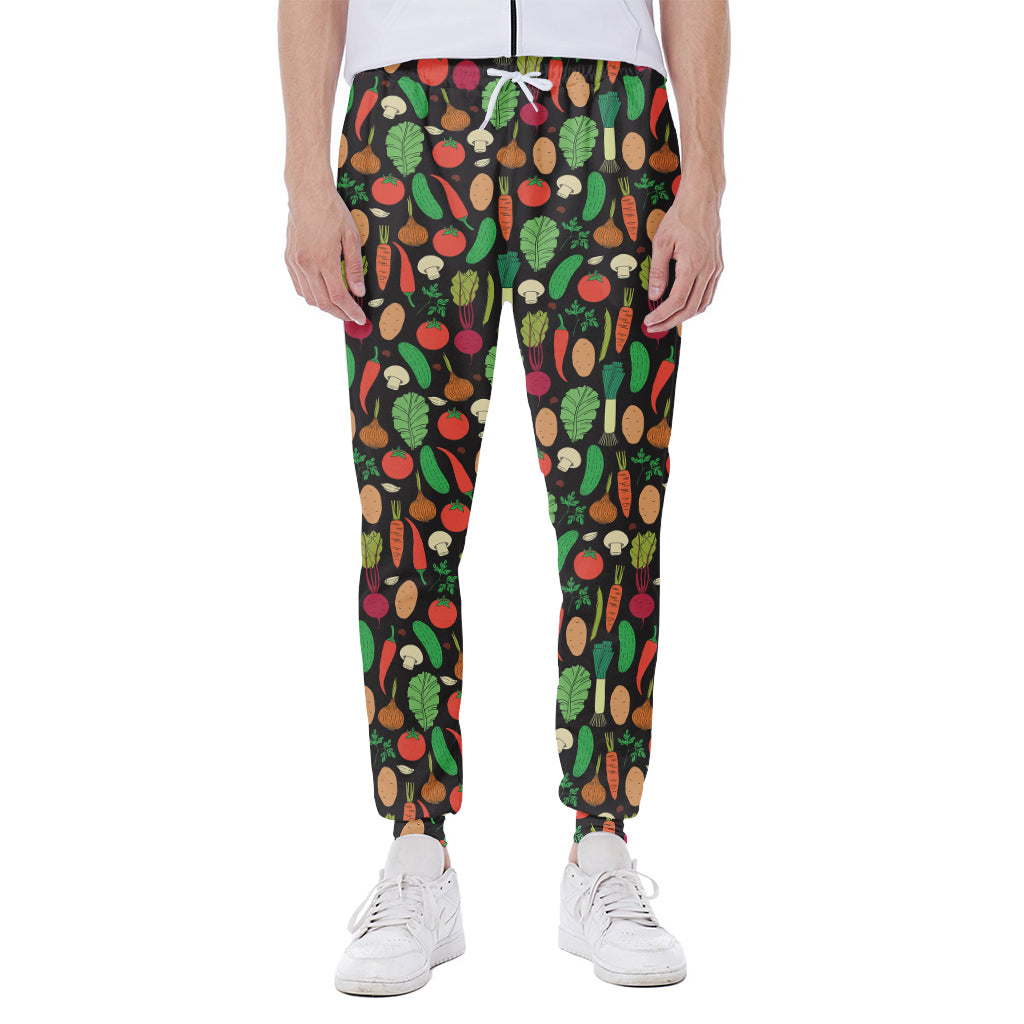 Cute Vegan Pattern Print Scuba Joggers