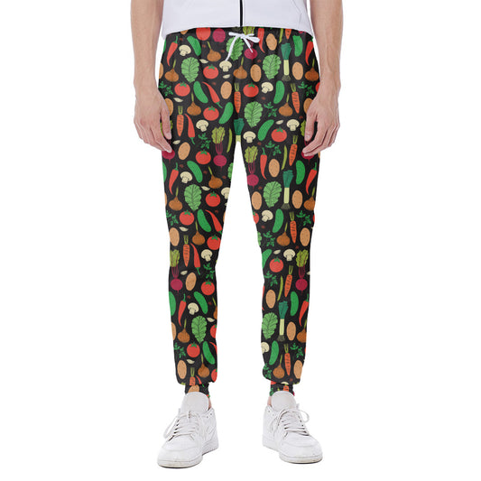 Cute Vegan Pattern Print Scuba Joggers