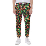 Cute Vegan Pattern Print Scuba Joggers
