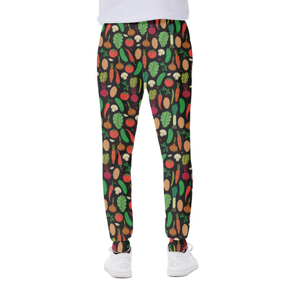 Cute Vegan Pattern Print Scuba Joggers