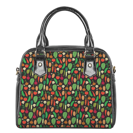 Cute Vegan Pattern Print Shoulder Handbag