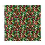 Cute Vegan Pattern Print Silk Bandana