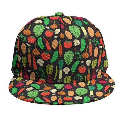 Cute Vegan Pattern Print Snapback Cap