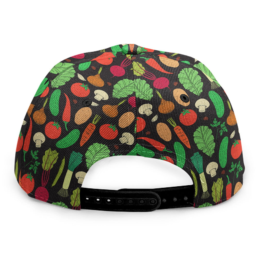 Cute Vegan Pattern Print Snapback Cap