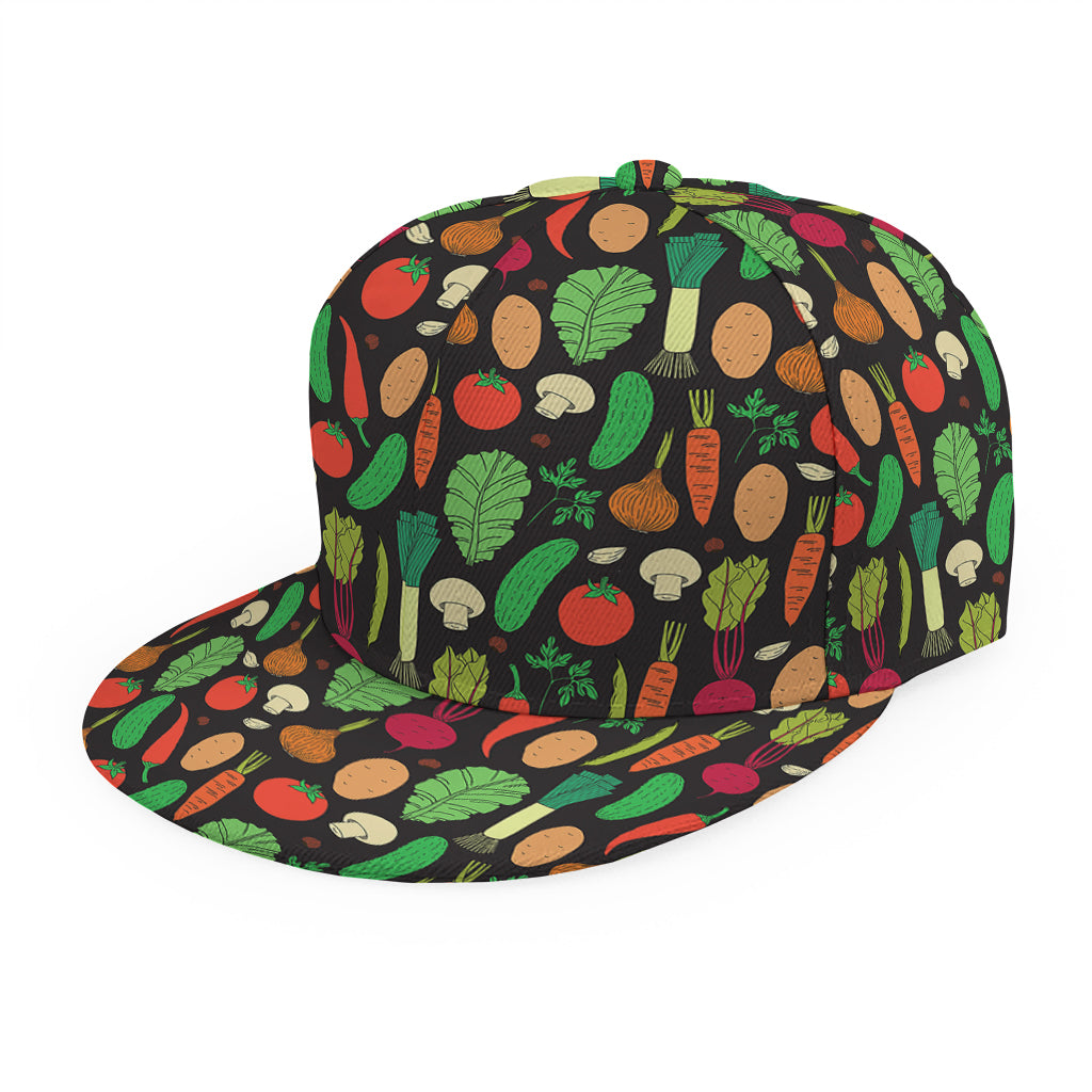 Cute Vegan Pattern Print Snapback Cap