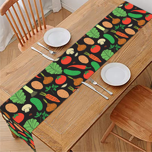 Cute Vegan Pattern Print Table Runner