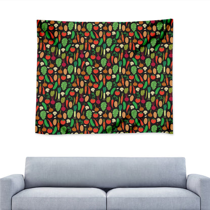 Cute Vegan Pattern Print Tapestry