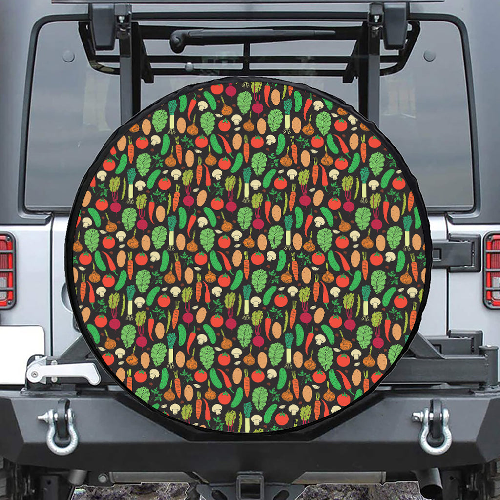 Cute Vegan Pattern Print Tire Cover