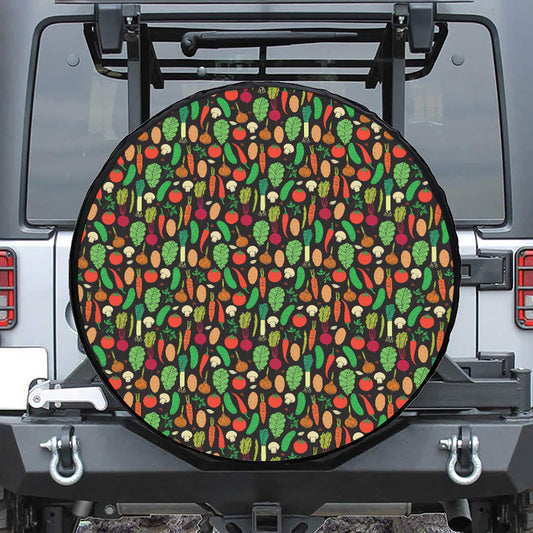 Cute Vegan Pattern Print Tire Cover