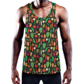 Cute Vegan Pattern Print Men's Workout Tank Top