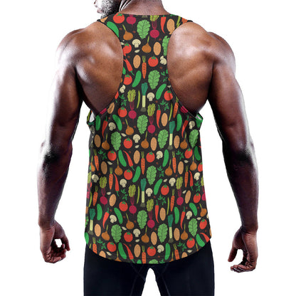 Cute Vegan Pattern Print Training Tank Top