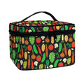 Cute Vegan Pattern Print Travel Makeup Bag