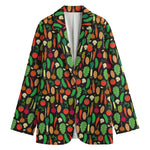 Cute Vegan Pattern Print Women's Blazer