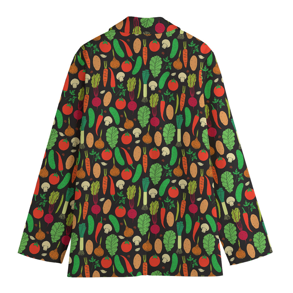 Cute Vegan Pattern Print Women's Blazer
