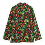 Cute Vegan Pattern Print Women's Blazer