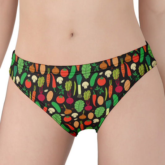 Cute Vegan Pattern Print Women's Panties