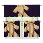 Cute Voodoo Doll Print 3 Piece Kitchen Curtains
