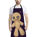 Cute Voodoo Doll Print Bib Apron With Pocket
