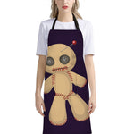 Cute Voodoo Doll Print Bib Apron With Pocket