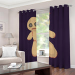 Cute Voodoo Doll Print Blackout Grommet Curtains