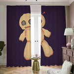 Cute Voodoo Doll Print Blackout Pencil Pleat Curtains