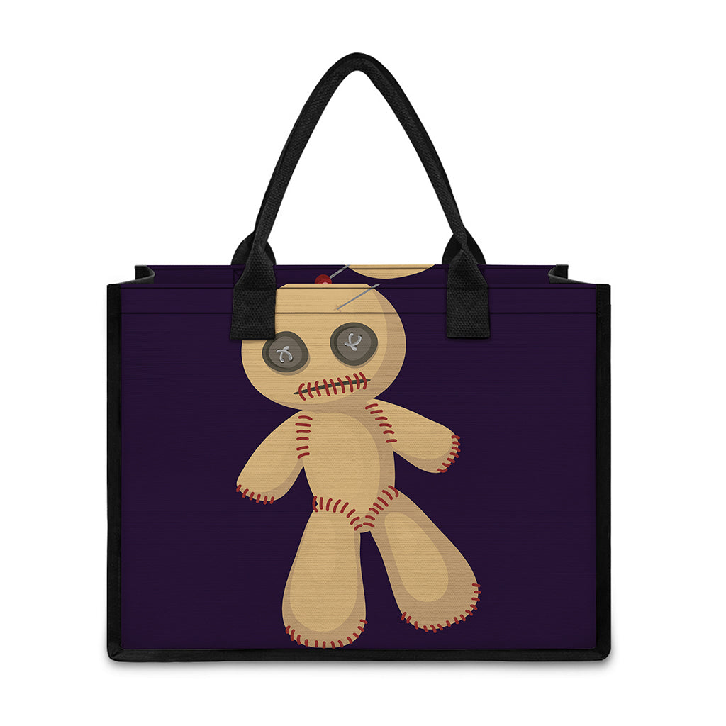 Cute Voodoo Doll Print Canvas Tote Bag