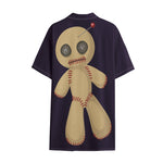 Cute Voodoo Doll Print Cotton Hawaiian Shirt