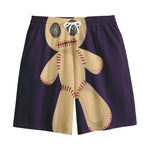 Cute Voodoo Doll Print Cotton Shorts