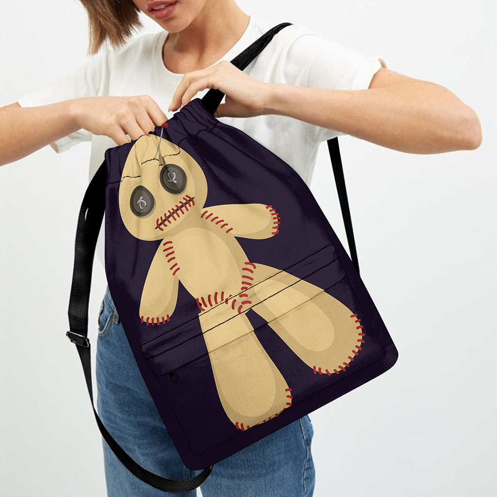 Cute Voodoo Doll Print Drawstring Backpack