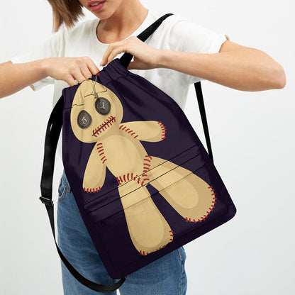 Cute Voodoo Doll Print Drawstring Backpack