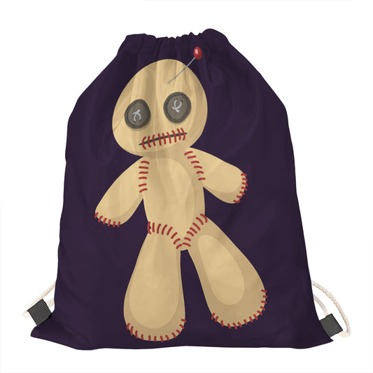 Cute Voodoo Doll Print Drawstring Bag