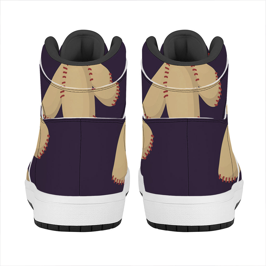 Cute Voodoo Doll Print High Top Leather Sneakers