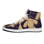 Cute Voodoo Doll Print High Top Leather Sneakers