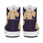 Cute Voodoo Doll Print High Top Leather Sneakers