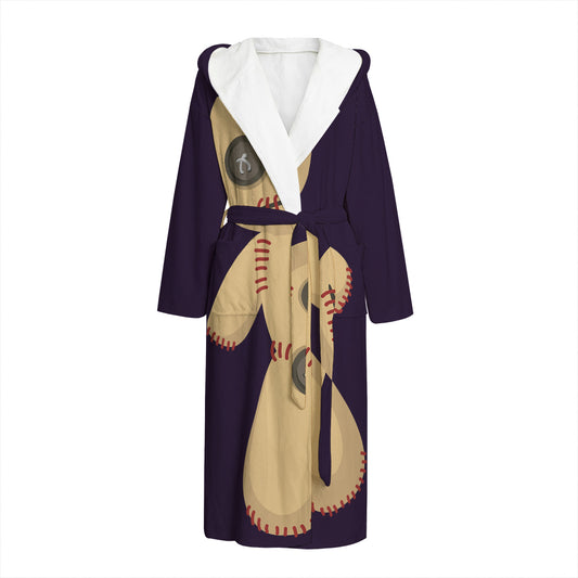 Cute Voodoo Doll Print Hooded Bathrobe