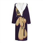 Cute Voodoo Doll Print Hooded Bathrobe