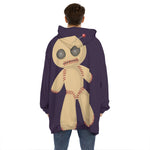 Cute Voodoo Doll Print Hoodie Blanket