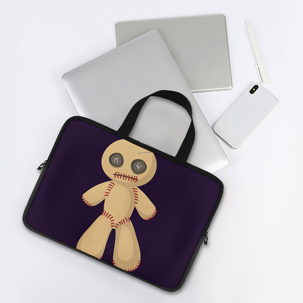 Cute Voodoo Doll Print Laptop Sleeve With Handle