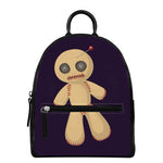 Cute Voodoo Doll Print Leather Backpack