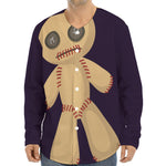 Cute Voodoo Doll Print Long Sleeve Baseball Jersey