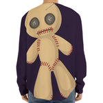 Cute Voodoo Doll Print Long Sleeve Baseball Jersey